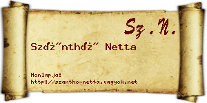 Szánthó Netta névjegykártya